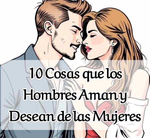 Pareja mirándose con deseo y amor, con el título del artículo sobre lo que los hombres aman de las mujeres.