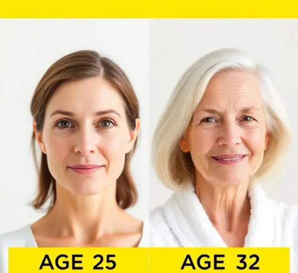 Mujer a los 25 años y otra a los 32 con signos visibles de envejecimiento.