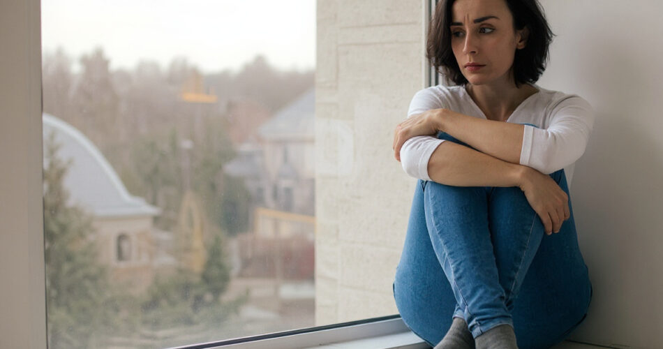 Mujer de 50 años reflexionando sobre su vida con serenidad