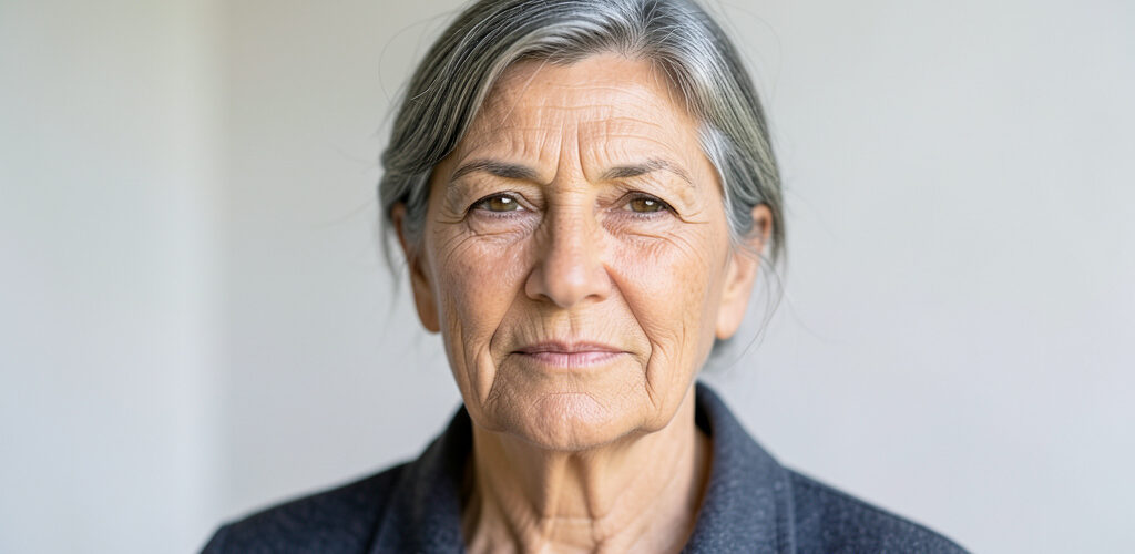 Los rasgos de una mujer madura