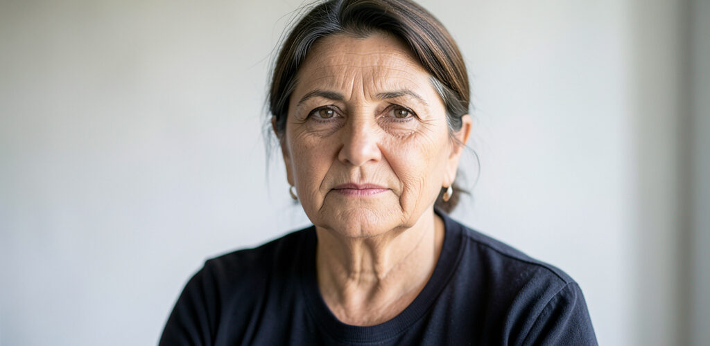 La actitud de una mujer madura