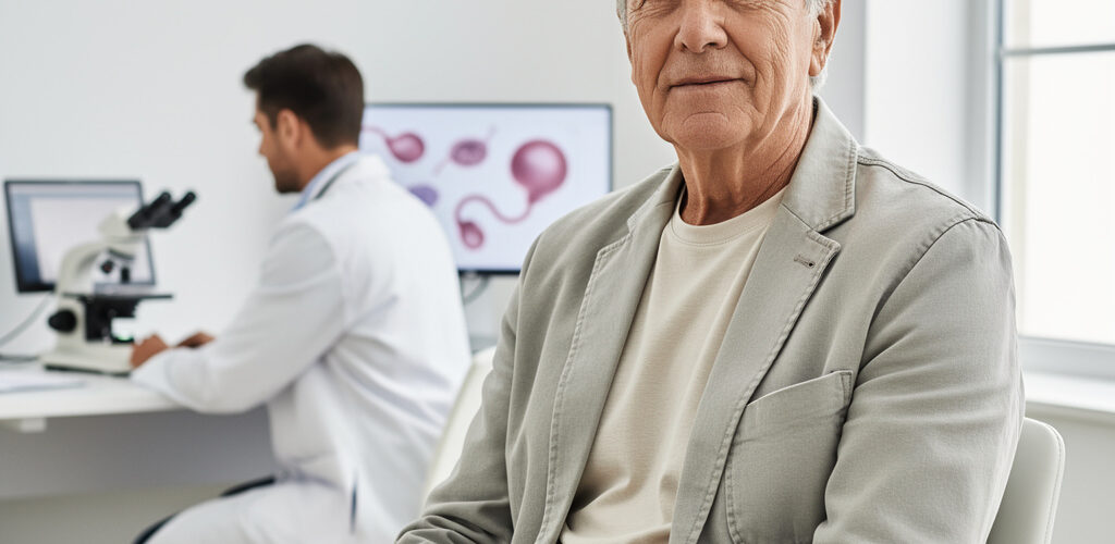 Hombre mayor esperma fértil