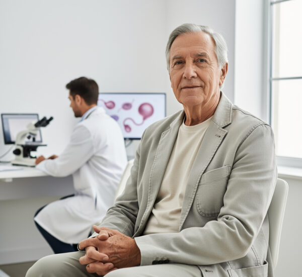 Hombre mayor esperma fértil