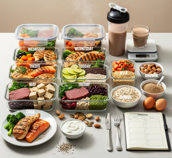 menú semanal masa muscular