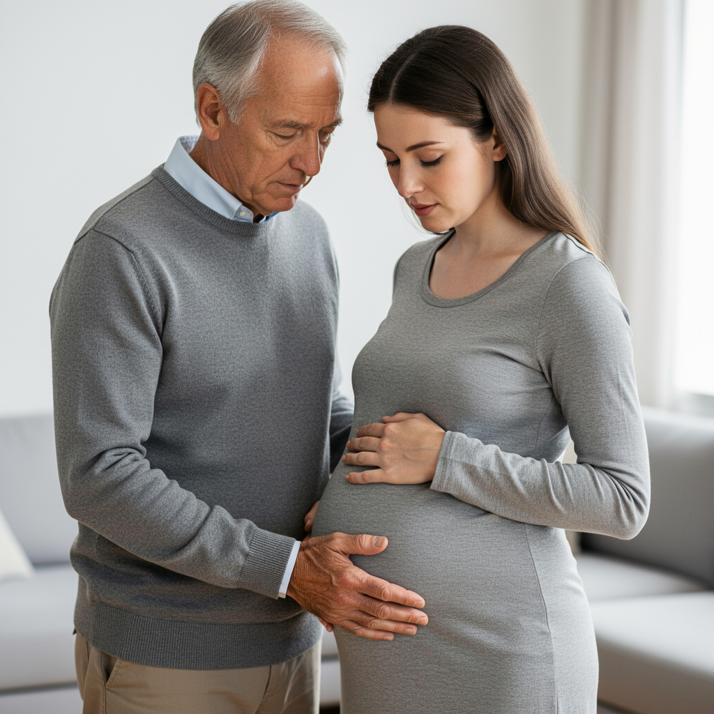 embarazo hombre mayor mujer joven