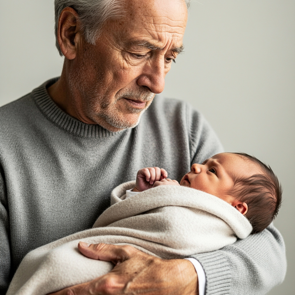 hombre 75 años bebé