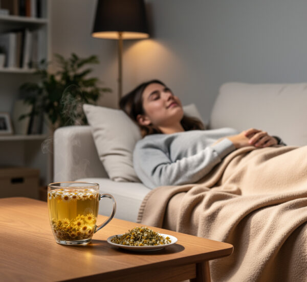 Té manzanilla estrés sueño