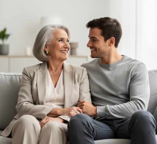 mujer mayor joven amor