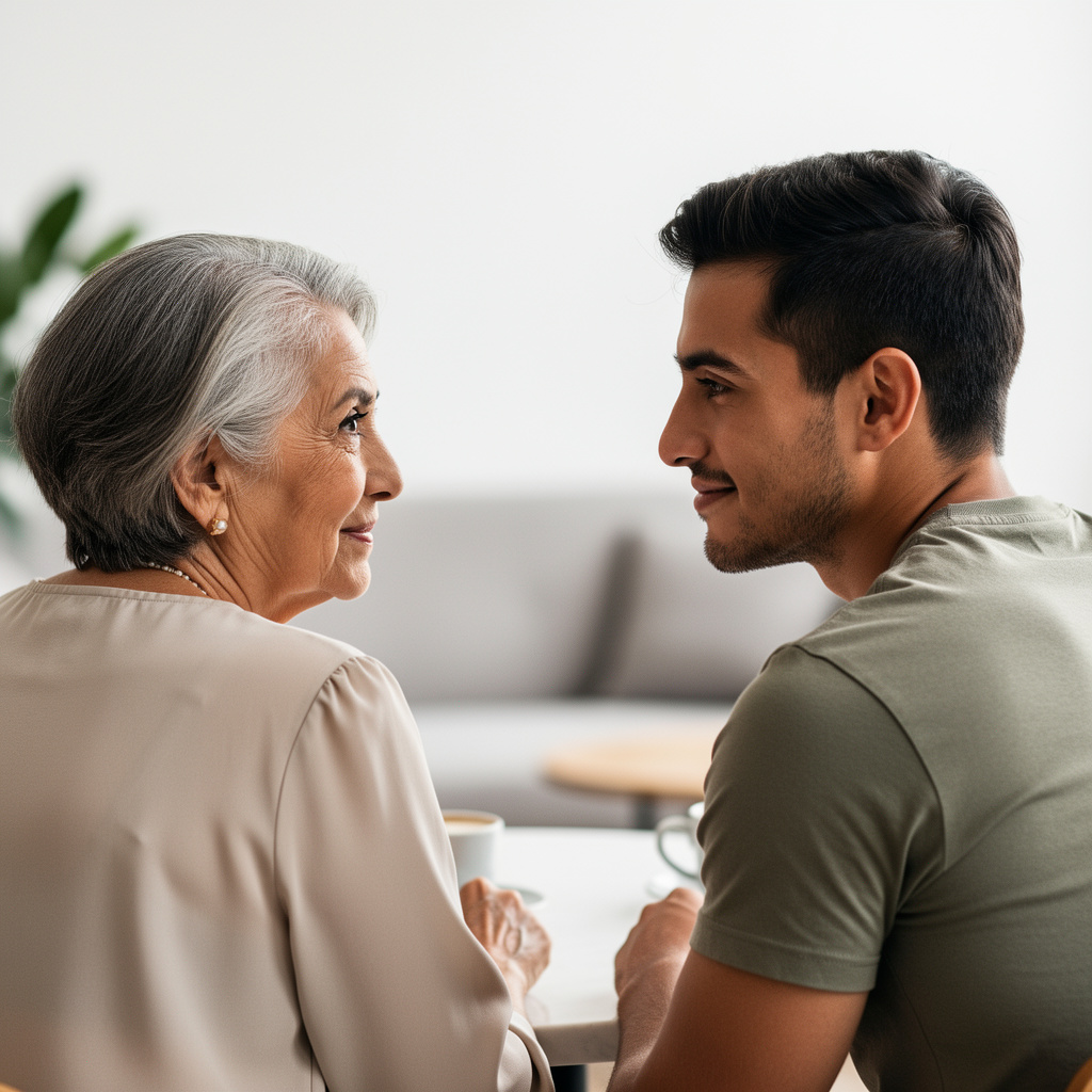 mujer mayor joven amor