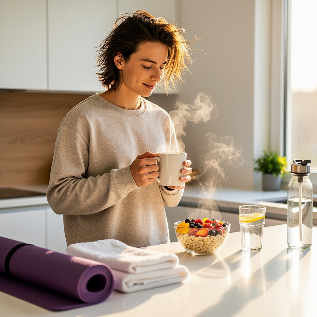 rutina matutina, bienestar, salud, energía