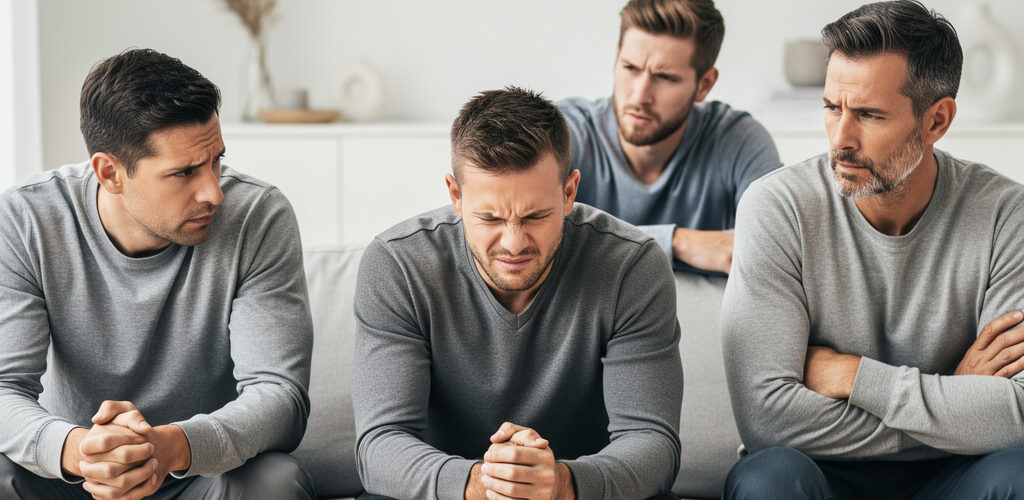 Hombres ocultando sentimientos