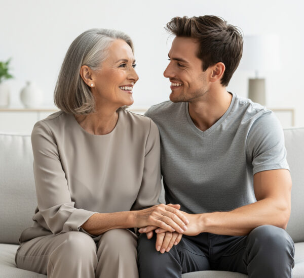 mujer mayor joven enamora