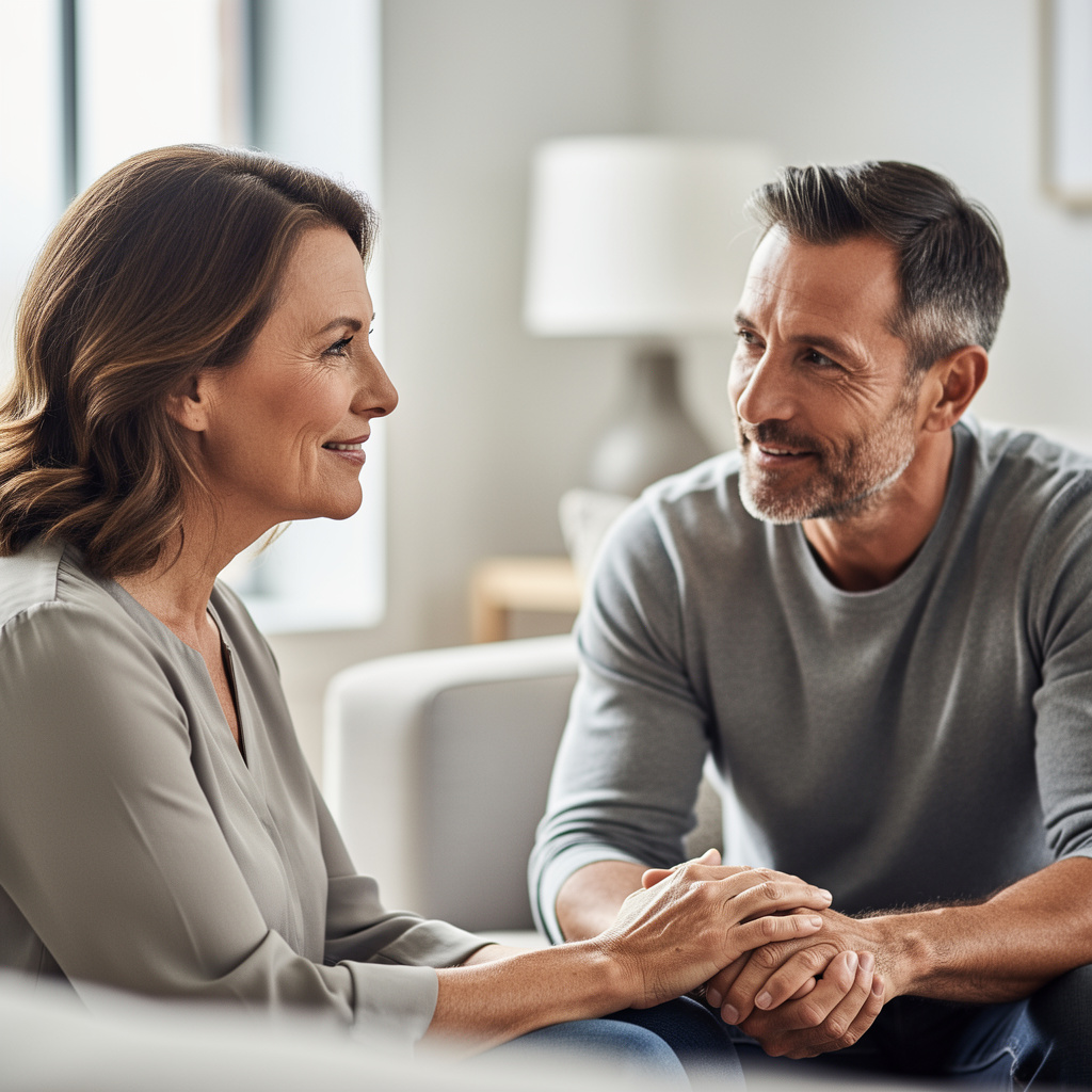 mujer madura, hombre, relación, amor, pareja