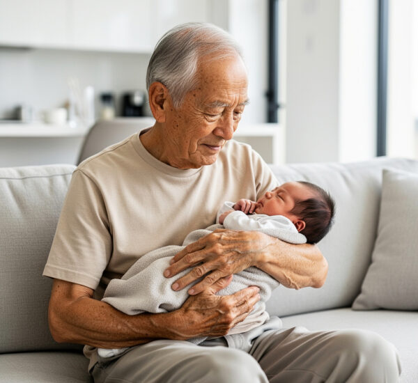 hombre mayor, padre, paternidad