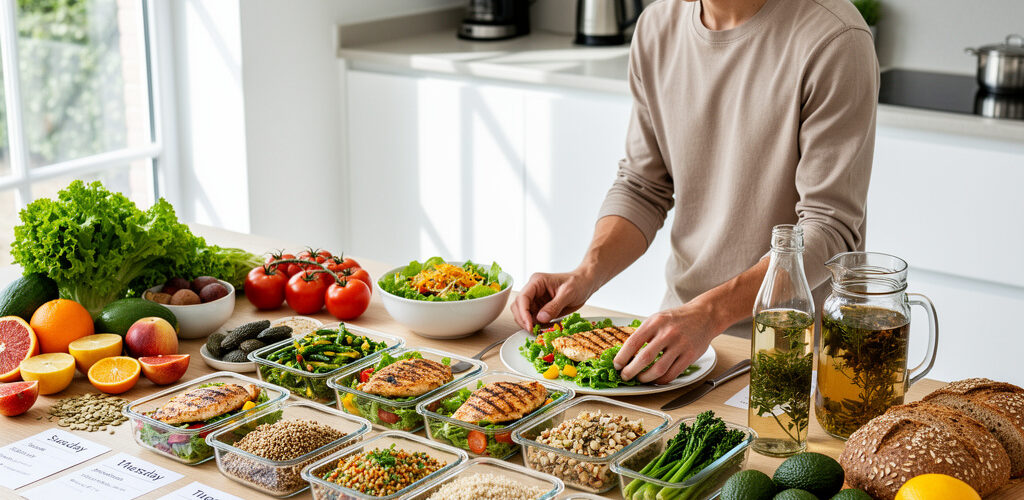 Alimentación saludable, menú semanal, energía