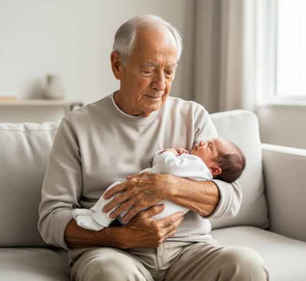hombre 75 años bebé