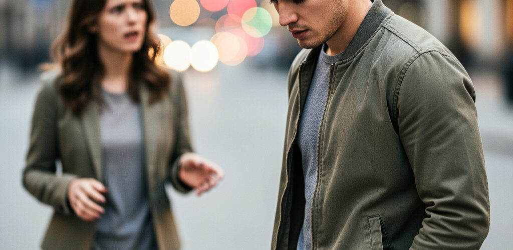 hombre se aleja enamorarse