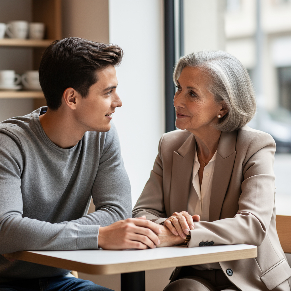 hombre joven mujer mayor psicologia