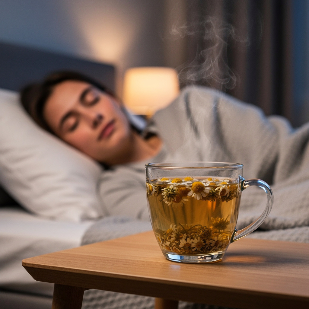 Té manzanilla estrés sueño