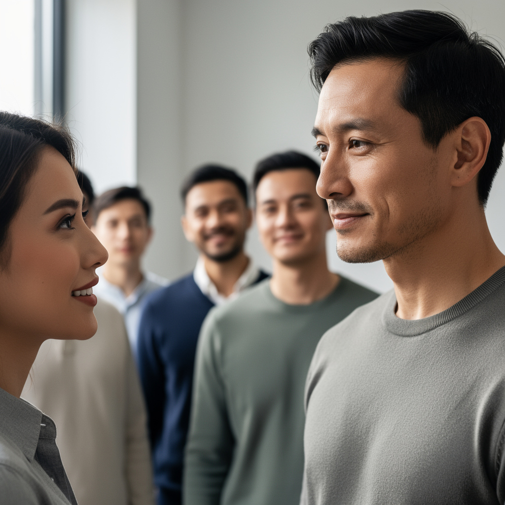 hombre destaque mujer